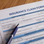 close-up of insurance claim form