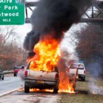 truck on fire on Long Island