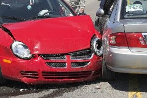 2 car accident resulting in damage and injury